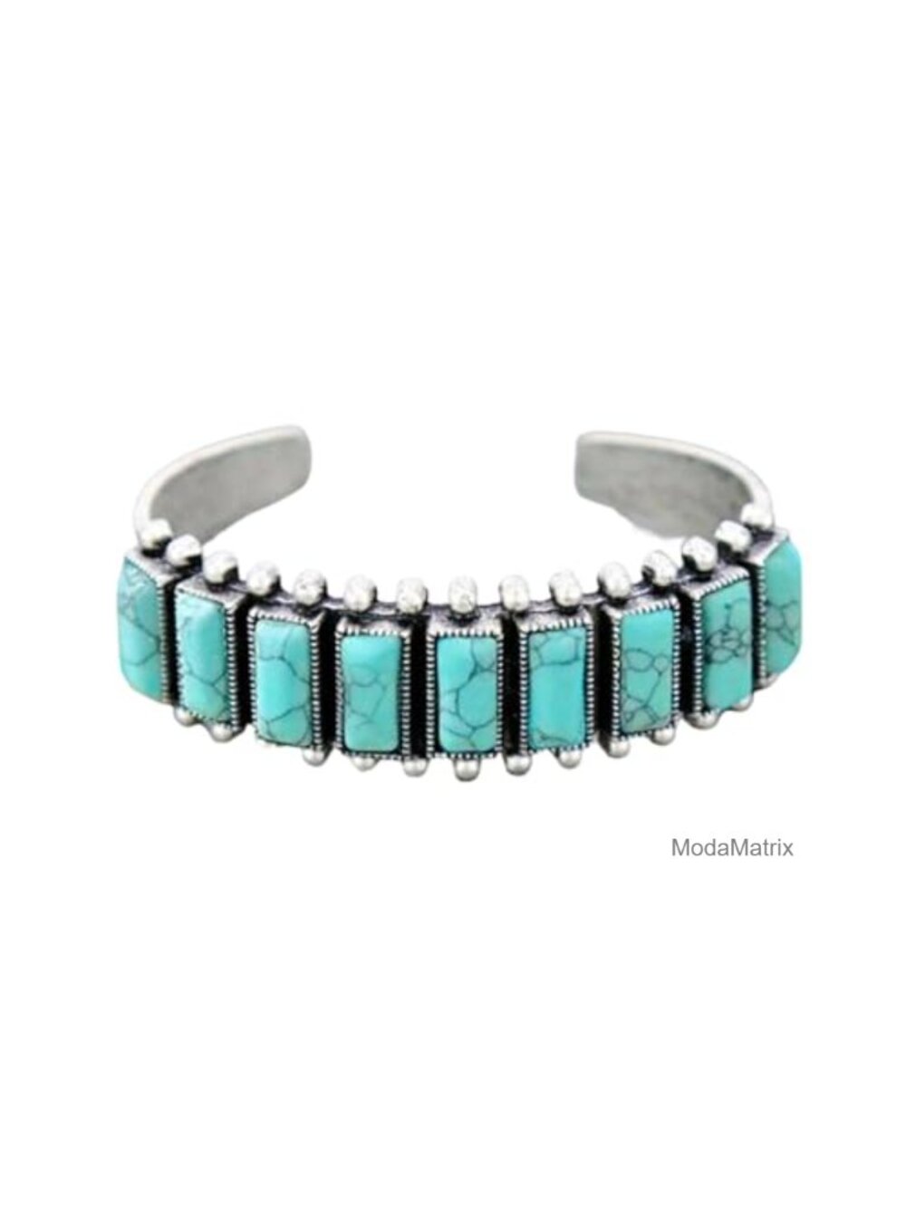 Natural Turquoise Carved Open Cuff Adjustable Wrap Bracelet Boho Western Vintage